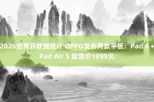 2026世界杯数据统计 OPPO发布两款平板:Pad 6+Pad Air 5 起售价1899元