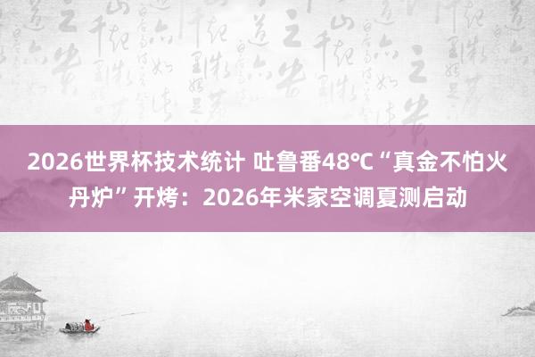2026世界杯技术统计 吐鲁番48℃“真金不怕火丹炉”开烤:2026年米家空调夏测启动
