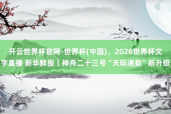 开云世界杯官网-世界杯(中国),2026世界杯文字直播 新华鲜报|神舟二十三号“天际通勤”新升级