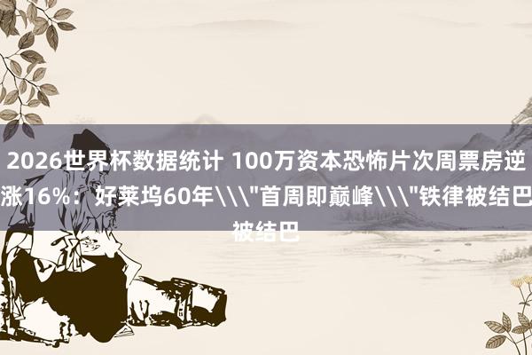 2026世界杯数据统计 100万资本恐怖片次周票房逆涨16%:好莱坞60年\