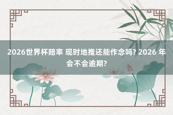 2026世界杯赔率 现时地推还能作念吗? 2026 年会不会逾期?