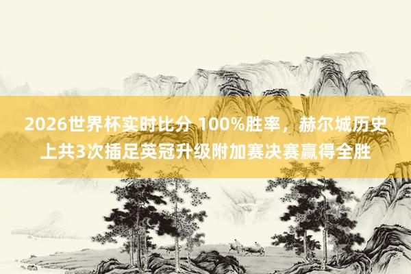 2026世界杯实时比分 100%胜率,赫尔城历史上共3次插足英冠升级附加赛决赛赢得全胜