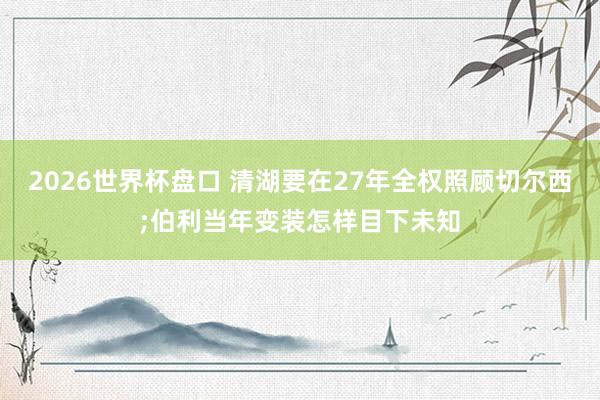 2026世界杯盘口 清湖要在27年全权照顾切尔西;伯利当年变装怎样目下未知