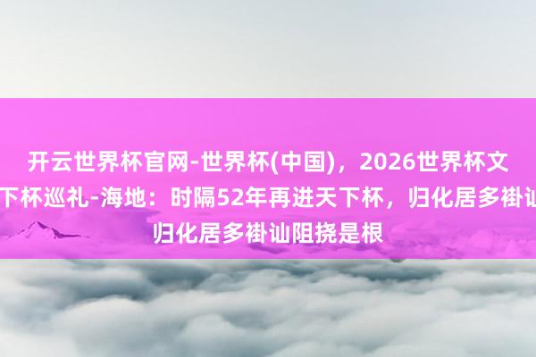 开云世界杯官网-世界杯(中国),2026世界杯文字直播 天下杯巡礼-海地:时隔52年再进天下杯,归化居多褂讪阻挠是根