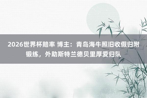 2026世界杯赔率 博主:青岛海牛照旧收假归附锻练,外助斯特兰德贝里厚爱归队