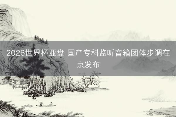 2026世界杯亚盘 国产专科监听音箱团体步调在京发布